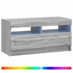 vidaXL LED TV kabinet Sivý Sonoma Kompozitné drevo – Obrázok 2
