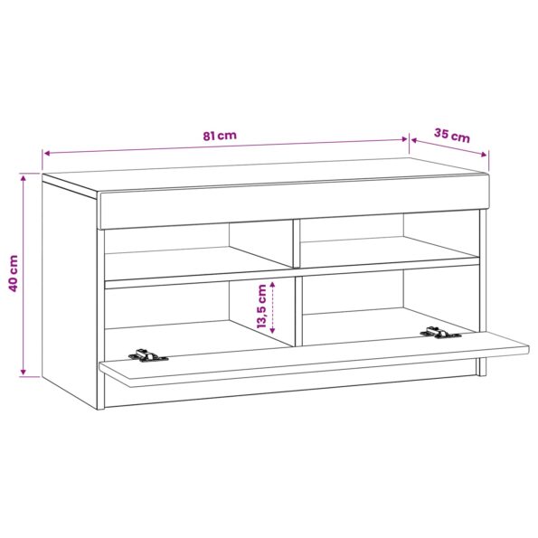 vidaXL LED TV kabinet Dub artisan Kompozitné drevo – Obrázok 10