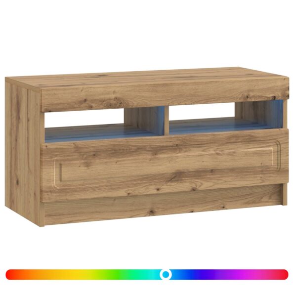 vidaXL LED TV kabinet Dub artisan Kompozitné drevo – Obrázok 2