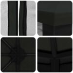 vidaXL Altánok so stenami 4 × 3 m Čierna Polyester a oceľ 190 gsm – Obrázok 7