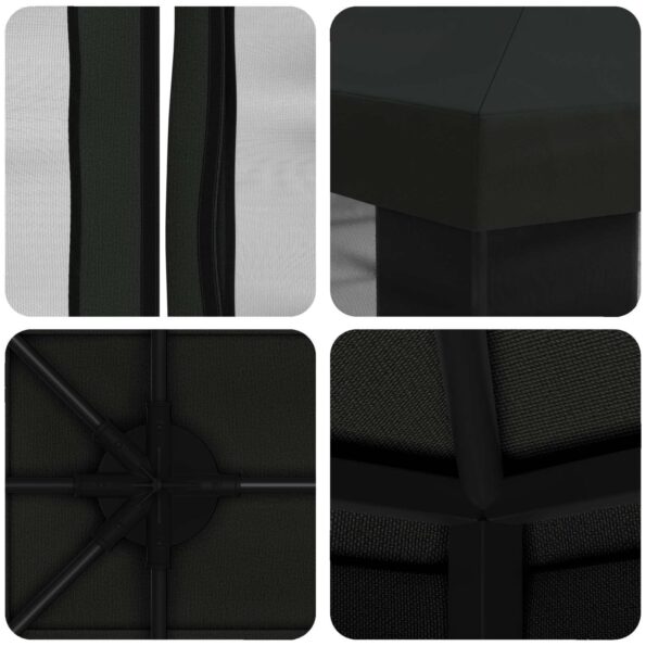 vidaXL Altánok so stenami 4 × 3 m Čierna Polyester a oceľ 190 gsm – Obrázok 7