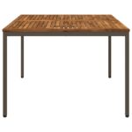 vidaXL Záhradný jedálenský stôl Prírodná a kávová 110 x 108,5 x 75 cm – Obrázok 2