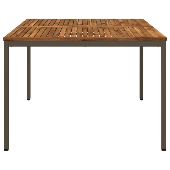 vidaXL Záhradný jedálenský stôl Prírodná a kávová 110 x 108,5 x 75 cm – Obrázok 2