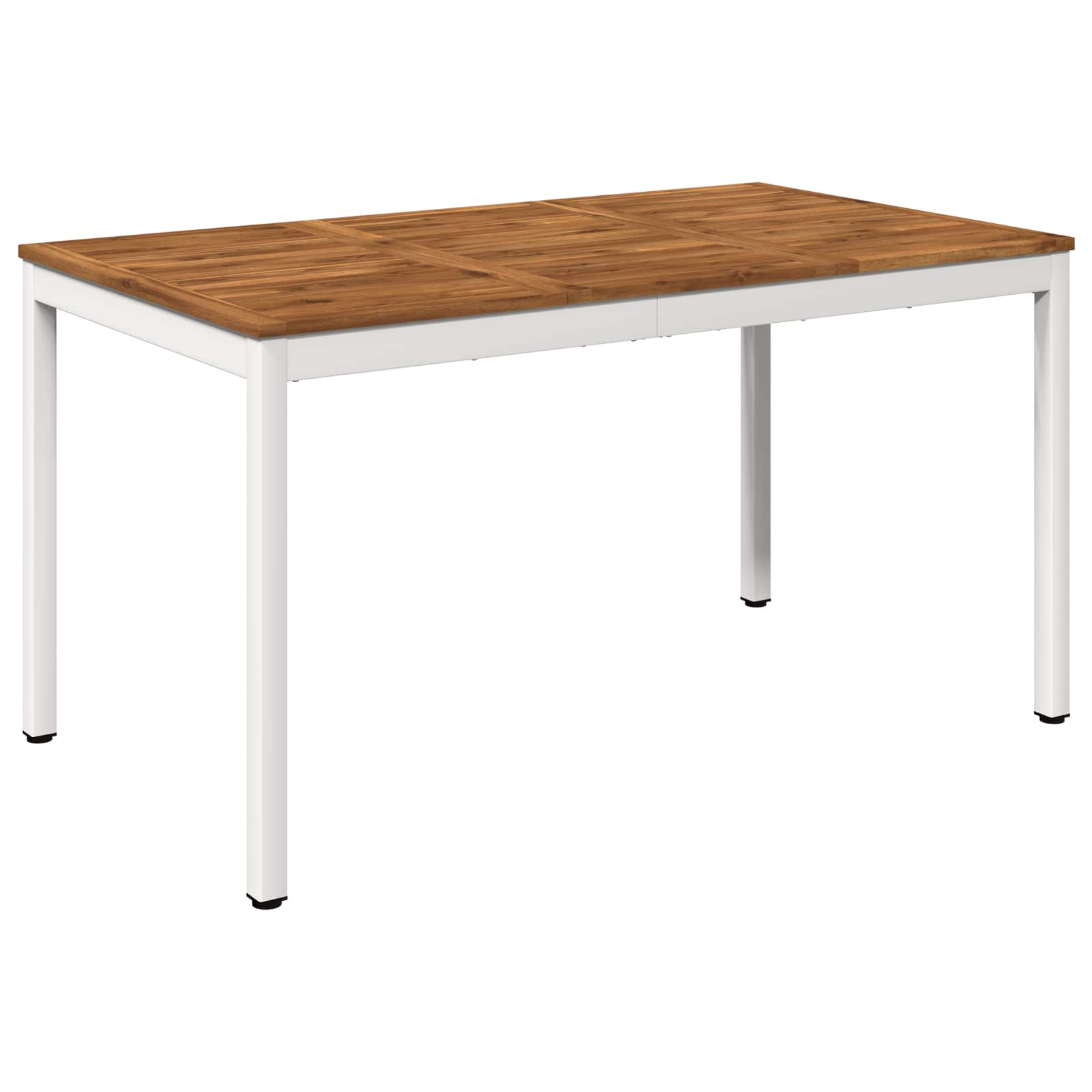 901320_1.jpg vidaXL Záhradný jedálenský stôl Prírodná a biela 141 x 80,5 x 75 cm – Obrázok 1