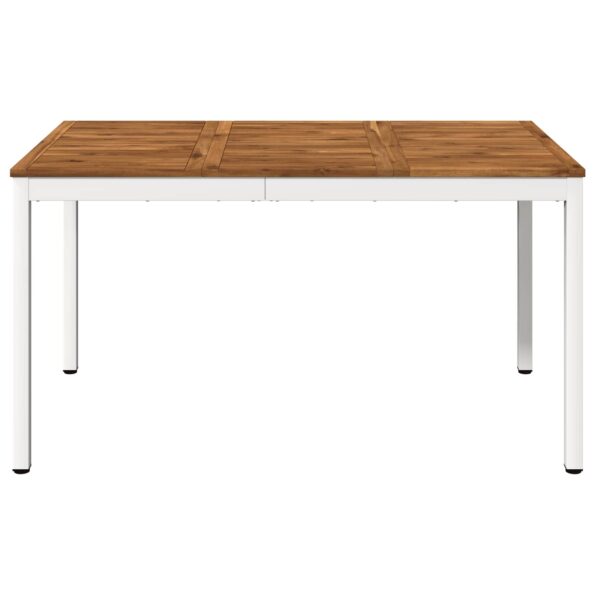 vidaXL Záhradný jedálenský stôl Prírodná a biela 141 x 80,5 x 75 cm – Obrázok 2