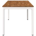 vidaXL Záhradný jedálenský stôl Prírodná a biela 141 x 80,5 x 75 cm – Obrázok 3