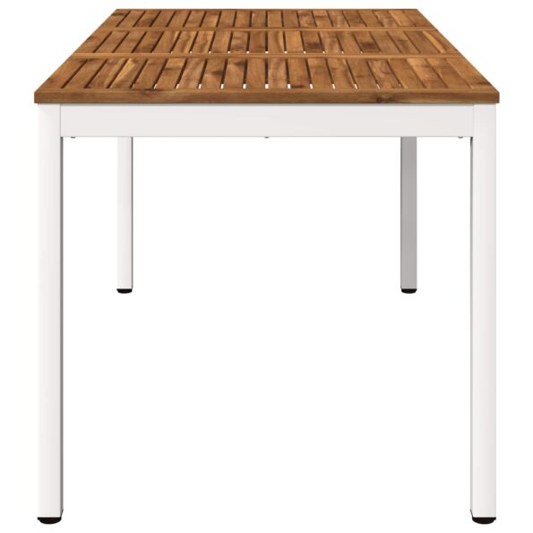 vidaXL Záhradný jedálenský stôl Prírodná a biela 141 x 80,5 x 75 cm – Obrázok 3