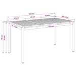 vidaXL Záhradný jedálenský stôl Prírodná a biela 141 x 80,5 x 75 cm – Obrázok 8