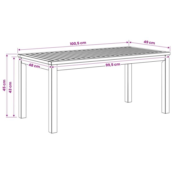 vidaXL Konferenčný stolík Biela 50 x 100,5 x 45 cm – Obrázok 7
