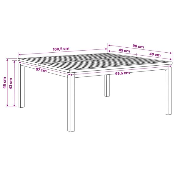 vidaXL Konferenčný stolík Biela 100 x 100,5 x 45 cm – Obrázok 6