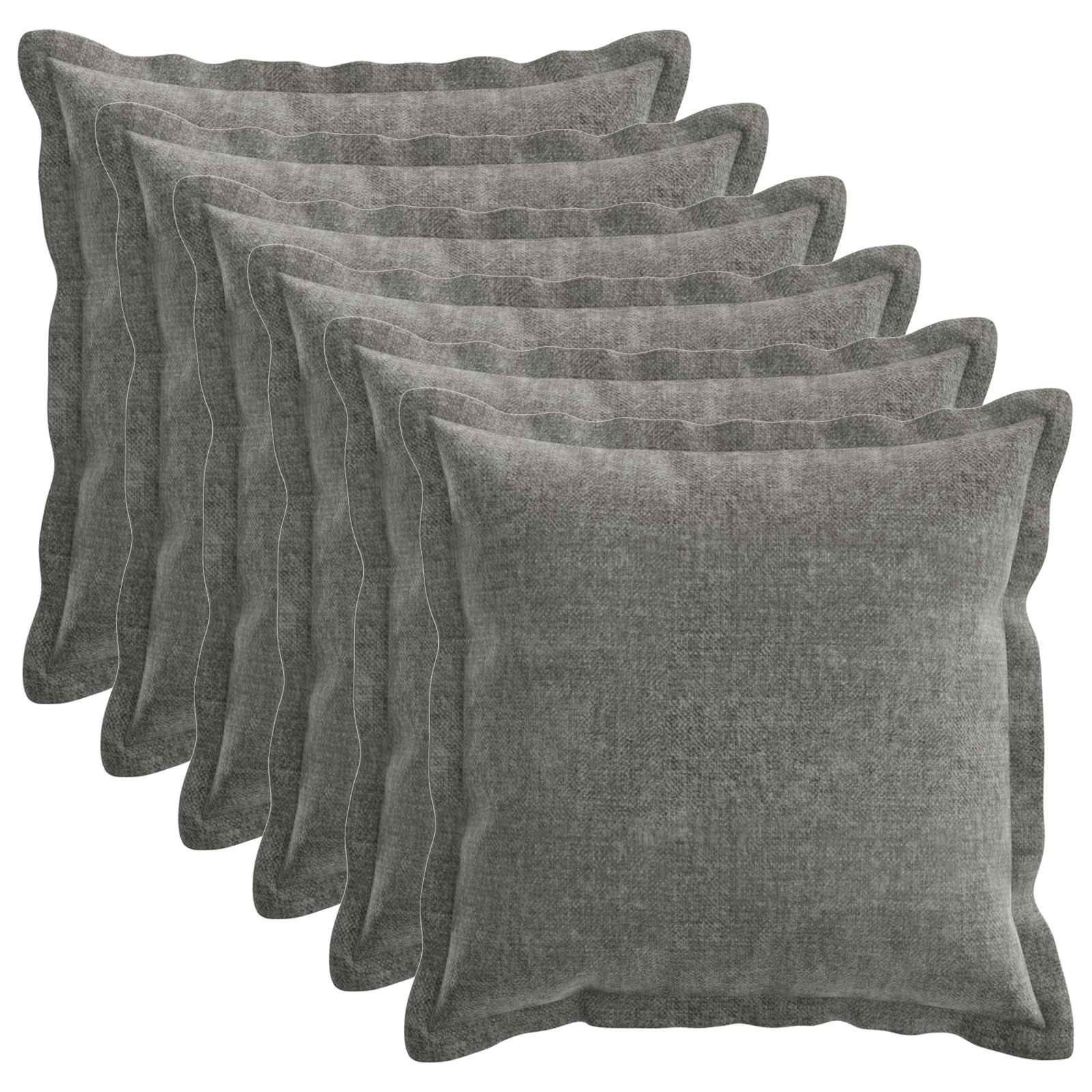 919142_1.jpg vidaXL Poťah na podložku 6 pcs HOUTEN Tmavosivá 50 x 50 cm – Obrázok 1
