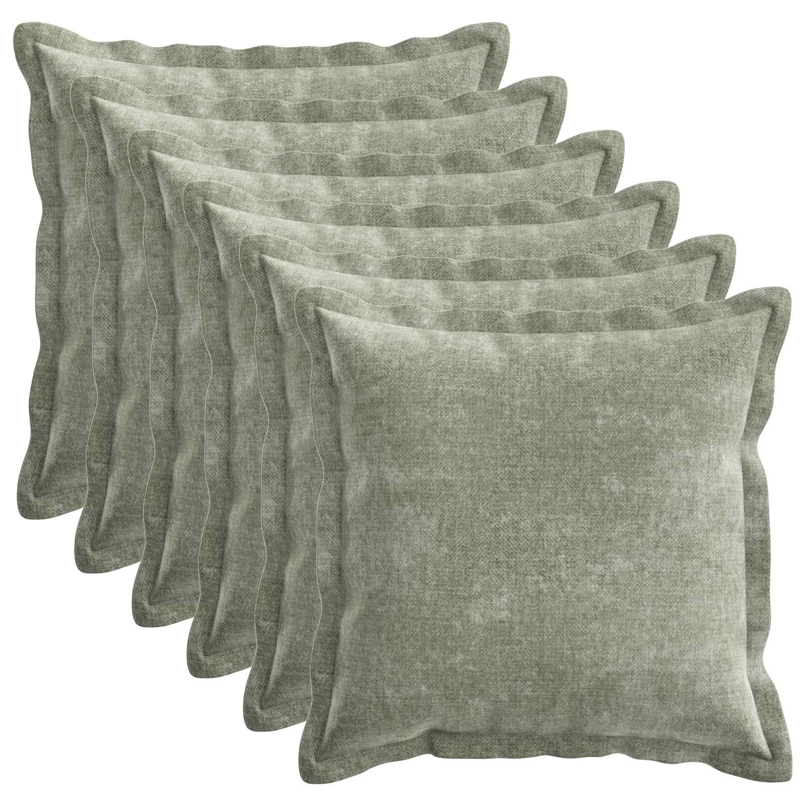 919154_1.jpg vidaXL Poťah na podložku 6 pcs HOUTEN Zelená 50 x 50 cm – Obrázok 1