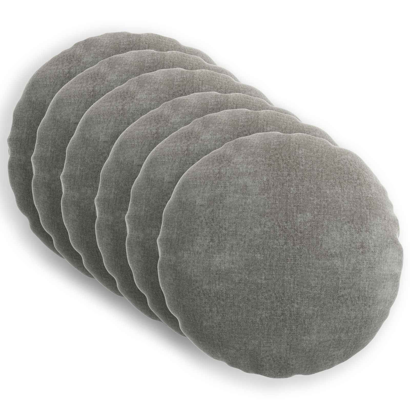 921984_1.jpg vidaXL Poťah na podložku 6 pcs HEERLEN Tmavosivá Ø 30 cm – Obrázok 1