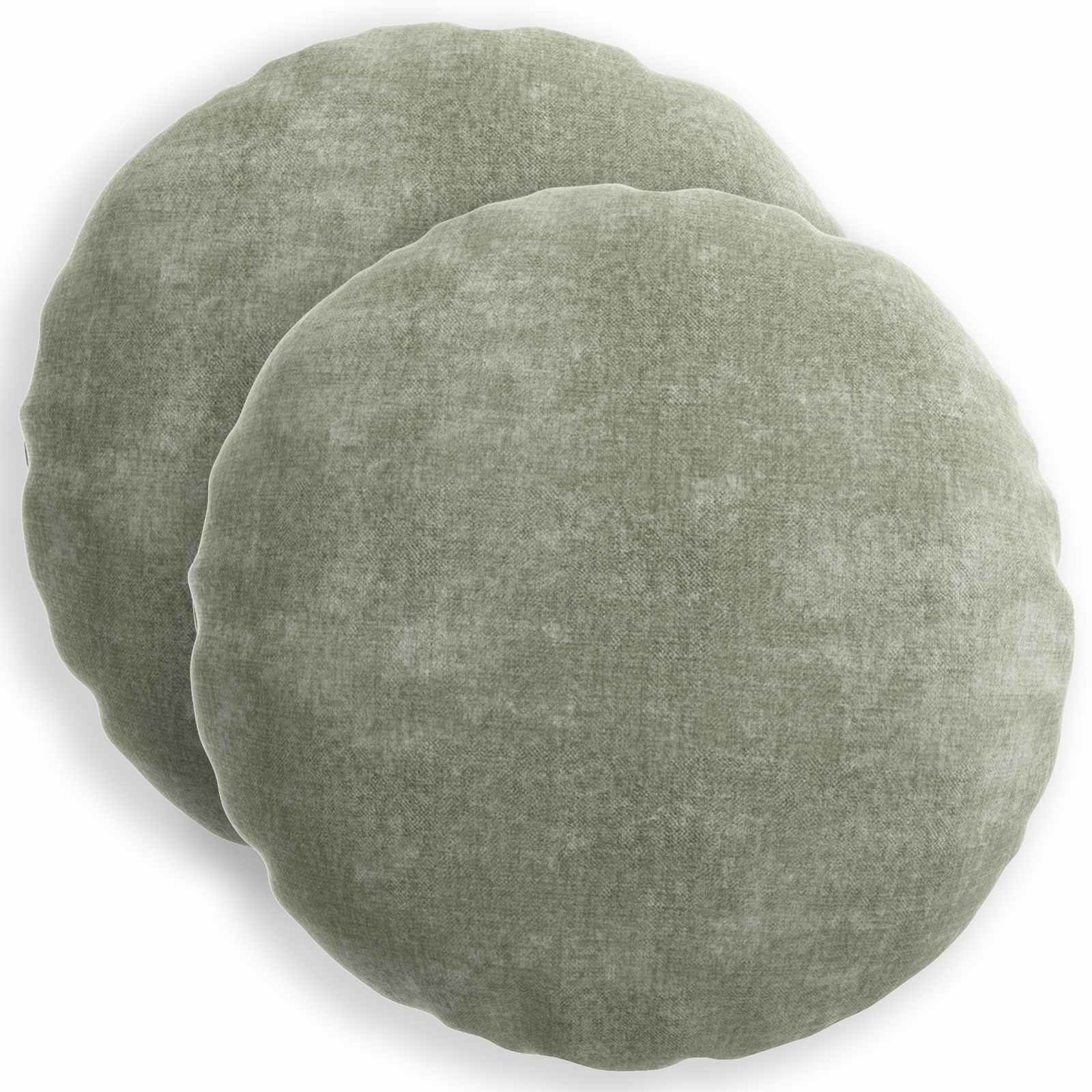 922315_1.jpg vidaXL Poťah na podložku 2 pcs HEERLEN Zelená Ø 40 cm Čenilová tkanina – Obrázok 1