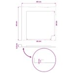 vidaXL Obdĺžnikový stôl 40 x 40 x 3,5 cm Štvorcový Biela – Obrázok 9