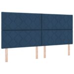 vidaXL Polohovací postel s matrací Modrá 200 x 200 cm Látka – Obrázok 3