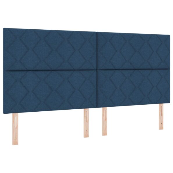 vidaXL Polohovací postel s matrací Modrá 200 x 200 cm Látka – Obrázok 3