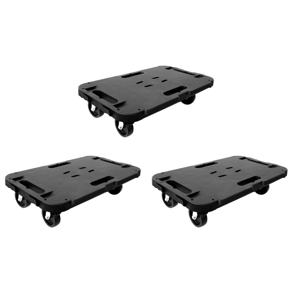 3157521_1.jpg vidaXL Prepravné vozíky 3 ks, čierne, polypropylén, 300 kg – Obrázok 1