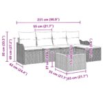 vidaXL Súprava záhradných pohoviek 6 ks Sivá polyratan – Obrázok 9