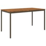 vidaXL Záhradný barový stôl Prírodná a kávová 196 x 100,5 x 105 cm – Obrázok 2