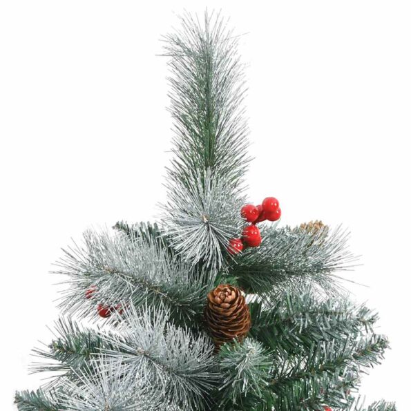 vidaXL Umelý vianočný stromček Zelená a biela 240 cm PVC, kov a plast – Obrázok 10