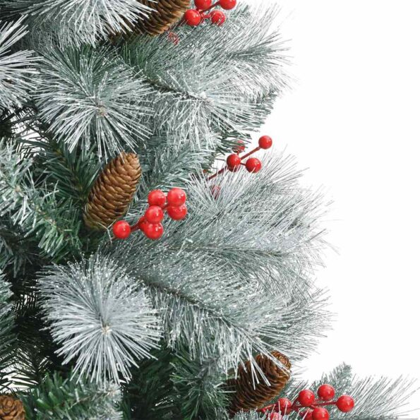 vidaXL Umelý vianočný stromček Zelená a biela 240 cm PVC, kov a plast – Obrázok 11