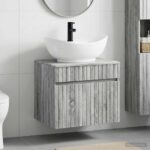 vidaXL Sada kúpeľňového nábytku Sivý Sonoma Kompozitné drevo