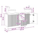 vidaXL Set kabinetov do kúpeľne 3 ks Čierna 49,5 x 35 x 63 cm – Obrázok 12