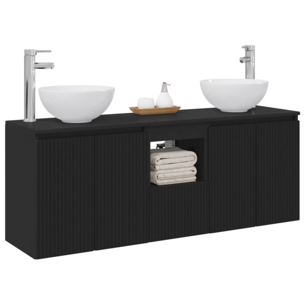 vidaXL Set kabinetov do kúpeľne 3 ks Čierna 49,5 x 35 x 63 cm – Obrázok 3