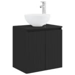 vidaXL Set kabinetov do kúpeľne 3 ks Čierna 49,5 x 35 x 63 cm – Obrázok 5