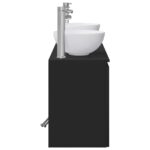 vidaXL Set kabinetov do kúpeľne 3 ks Čierna 49,5 x 35 x 63 cm – Obrázok 7