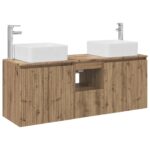 vidaXL Set kabinetov do kúpeľne 3 ks Dub artisan 49,5 x 41 x 63 cm – Obrázok 2