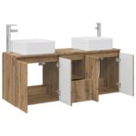 vidaXL Set kabinetov do kúpeľne 3 ks Dub artisan 49,5 x 41 x 63 cm – Obrázok 4