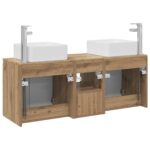 vidaXL Set kabinetov do kúpeľne 3 ks Dub artisan 49,5 x 41 x 63 cm – Obrázok 8