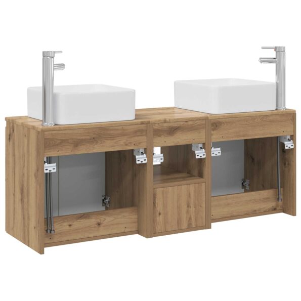 vidaXL Set kabinetov do kúpeľne 3 ks Dub artisan 49,5 x 41 x 63 cm – Obrázok 8