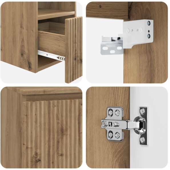 vidaXL Set kabinetov do kúpeľne 3 ks Dub artisan 49,5 x 41 x 63 cm – Obrázok 9