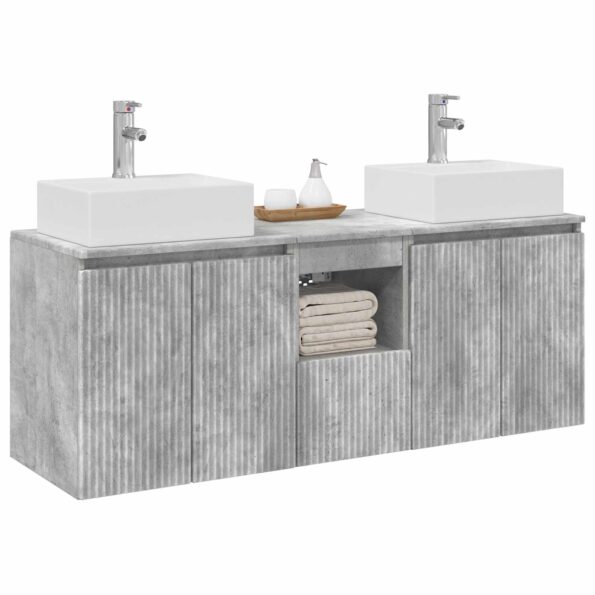 vidaXL Set kabinetov do kúpeľne 3 ks Betónovo sivá 49,5 x 41 x 62,5 cm – Obrázok 3