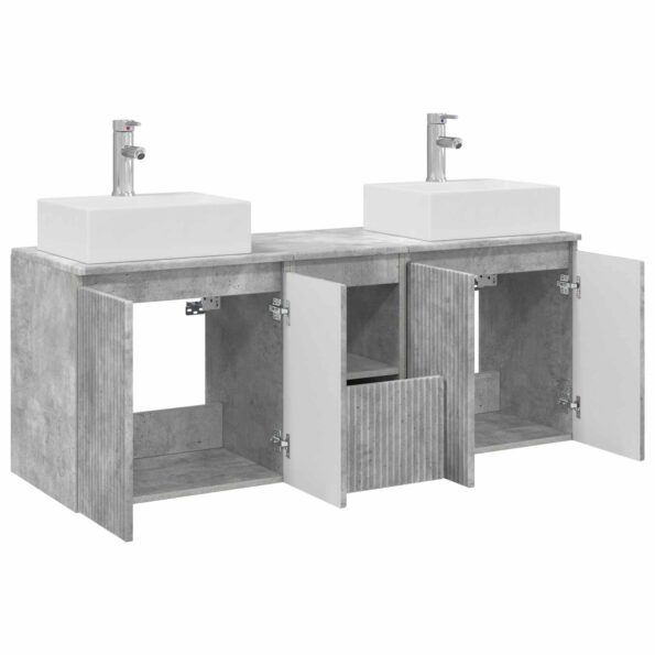 vidaXL Set kabinetov do kúpeľne 3 ks Betónovo sivá 49,5 x 41 x 62,5 cm – Obrázok 4