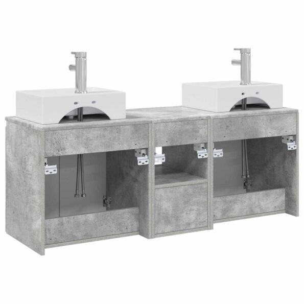 vidaXL Set kabinetov do kúpeľne 3 ks Betónovo sivá 49,5 x 41 x 62,5 cm – Obrázok 8