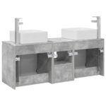 vidaXL Set kabinetov do kúpeľne 3 ks Betónovo sivá 53 x 35 x 63 cm – Obrázok 8