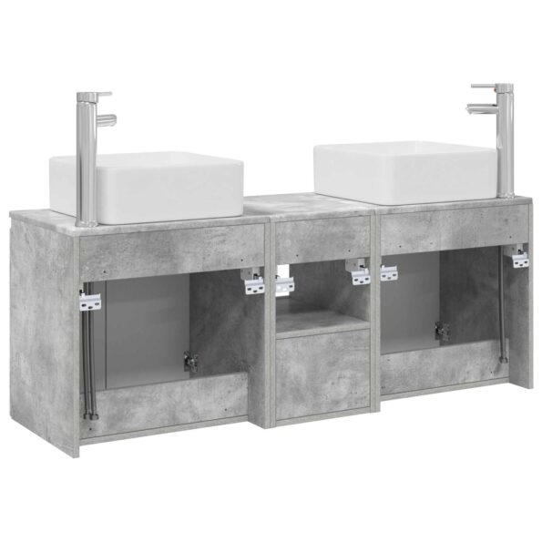 vidaXL Set kabinetov do kúpeľne 3 ks Betónovo sivá 53 x 35 x 63 cm – Obrázok 8
