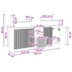 vidaXL Set kabinetov do kúpeľne 3 ks Dymový dub 53 x 35 x 63 cm – Obrázok 12