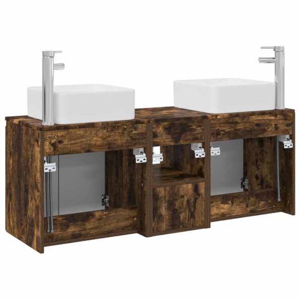 vidaXL Set kabinetov do kúpeľne 3 ks Dymový dub 53 x 35 x 63 cm – Obrázok 8