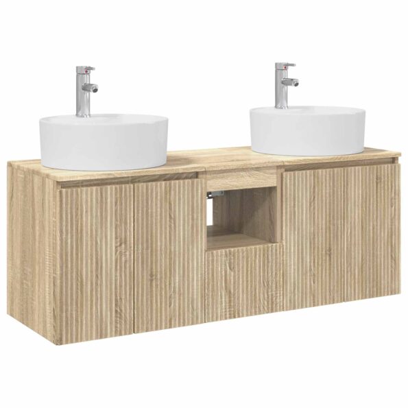 vidaXL Set kabinetov do kúpeľne 3 ks Dub sonoma 49,5 x 44,5 x 65 cm – Obrázok 2