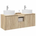 vidaXL Set kabinetov do kúpeľne 3 ks Dub sonoma 49,5 x 44,5 x 65 cm – Obrázok 3