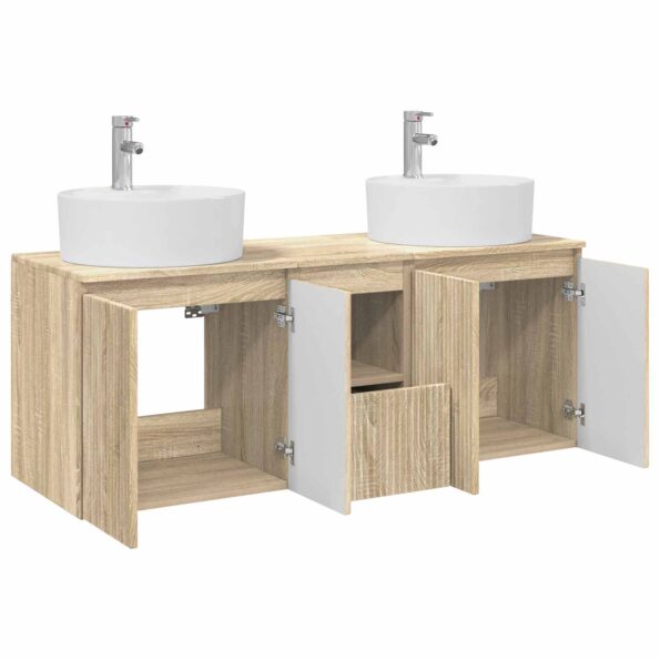 vidaXL Set kabinetov do kúpeľne 3 ks Dub sonoma 49,5 x 44,5 x 65 cm – Obrázok 4