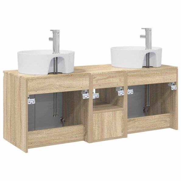 vidaXL Set kabinetov do kúpeľne 3 ks Dub sonoma 49,5 x 44,5 x 65 cm – Obrázok 8