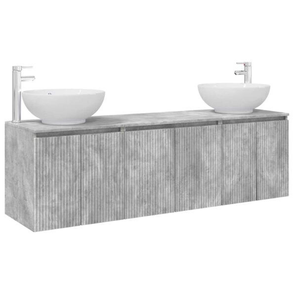 vidaXL Set kabinetov do kúpeľne 3 ks Betónovo sivá 49,5 x 44,5 x 65 cm – Obrázok 2