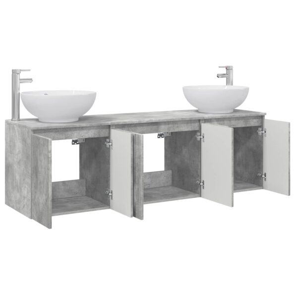 vidaXL Set kabinetov do kúpeľne 3 ks Betónovo sivá 49,5 x 44,5 x 65 cm – Obrázok 3