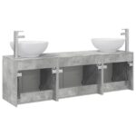 vidaXL Set kabinetov do kúpeľne 3 ks Betónovo sivá 49,5 x 44,5 x 65 cm – Obrázok 7